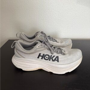 Hoka Light Gray Athletic Shoes